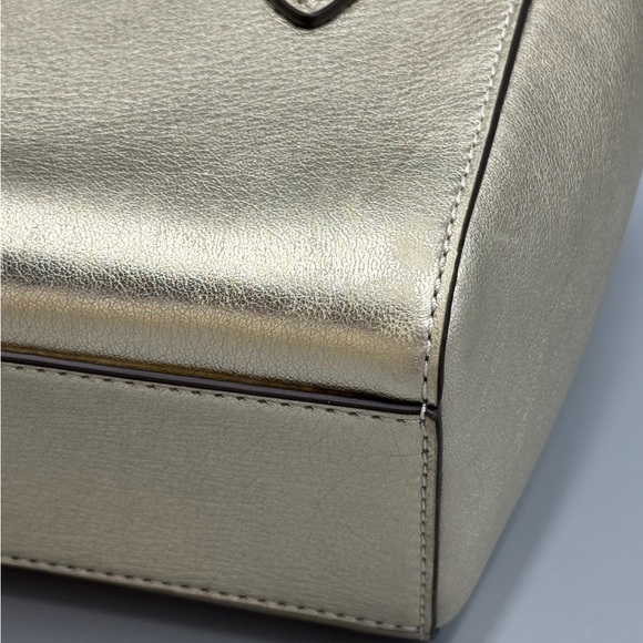 Tory Burch Gold Top Handle Tote With Strap - Picture 6 of 13